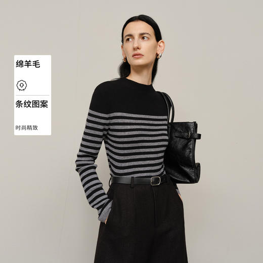 【商场同款】麦檬冬绵羊毛混纺舒适柔软打底衫5FA133241 商品图0