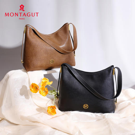 梦特娇女士时尚休闲单肩包腋下包通勤大容量手提包 商品图0