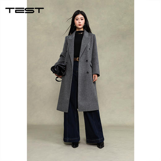 冬上新经典双排扣双简约大气尽显优雅面呢大衣2254047 商品图1