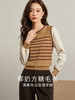 【年终特卖】熙世界假两件法式针织衫女2025早秋新款爆款长袖拼接条纹毛衣上衣 商品缩略图1