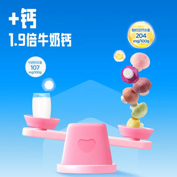 小鹿蓝蓝蘑菇造型10种冻干水果酸奶豆18g6种口味宝宝零食溶豆入口易溶 商品图0