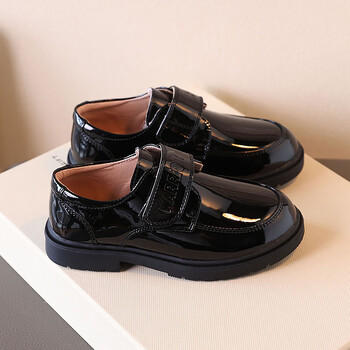 回力（Warrior）儿童皮鞋中大童校园亮面演出鞋英伦风单鞋 WPD(WZ)-0227 黑色 33 商品图3