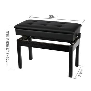 莫森（MOSEN）MS-22S琴凳 实木皮质带书箱加厚椅子 单人升降通用凳子 烤漆黑 商品图5
