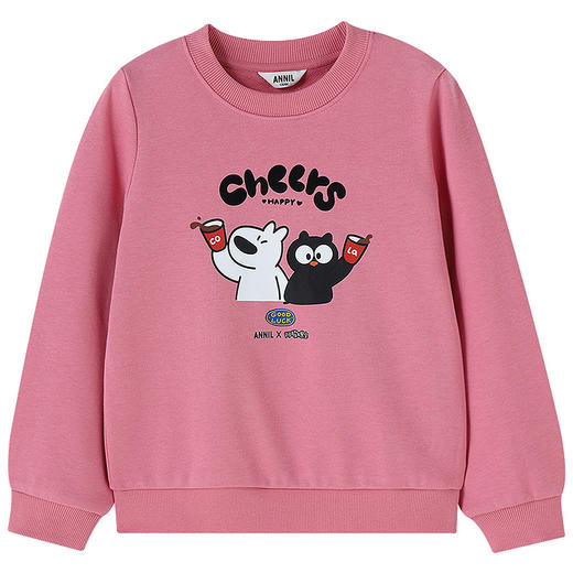 Annil联名款【阿耀和黑宝】女童圆领长袖卫衣秋季新款安奈儿童装EG531723 商品图6