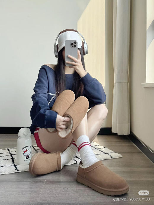 GGの25蕞新！窦靖童！星拖穿搭公式！真皮毛一体の懒人超迷你短靴 商品图4