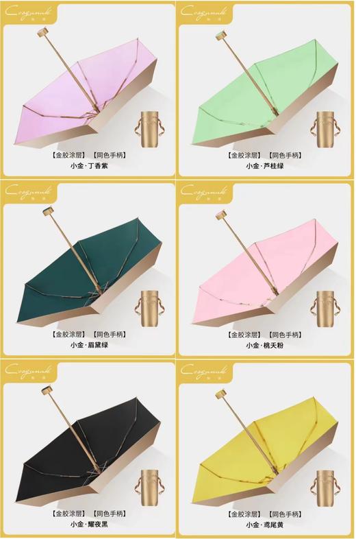 【防晒小金伞/轻型防风晴雨伞】UPF50+  阻隔紫外线>99%  轻巧便携 多色可选 商品图2