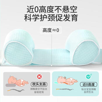 七彩博士婴儿定型枕头新生儿小米纠正扁头型春夏款0-1-3岁宝宝天丝儿童枕 商品图1
