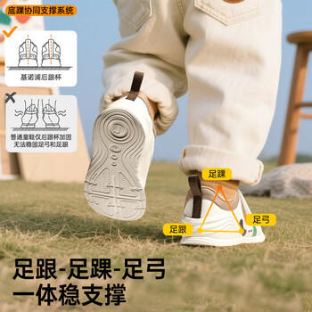 基诺浦（ginoble）儿童步前鞋2025年秋季婴幼儿机能鞋男女宝宝鞋子GB2457低语白 商品图3