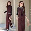 减龄百搭无袖马甲围巾上衣阔腿裤四件套HMQY8268 商品缩略图0