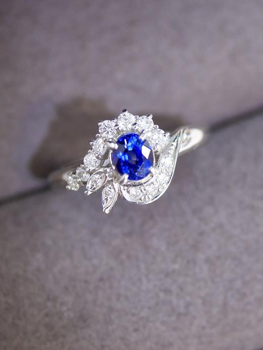 0.64ct刻面蓝宝石戒指 商品图0