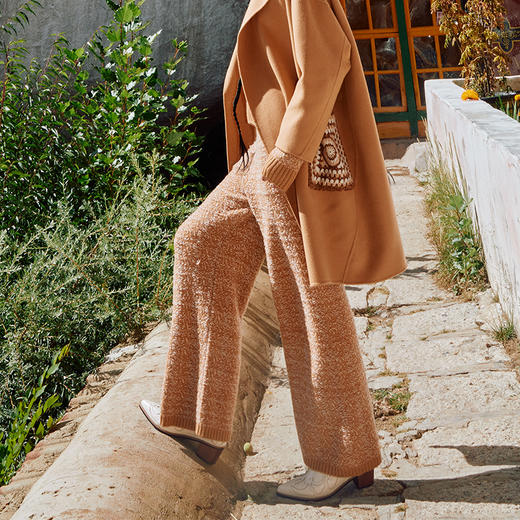 羊绒浮线女宽腿裤  SJF97K282N 商品图3