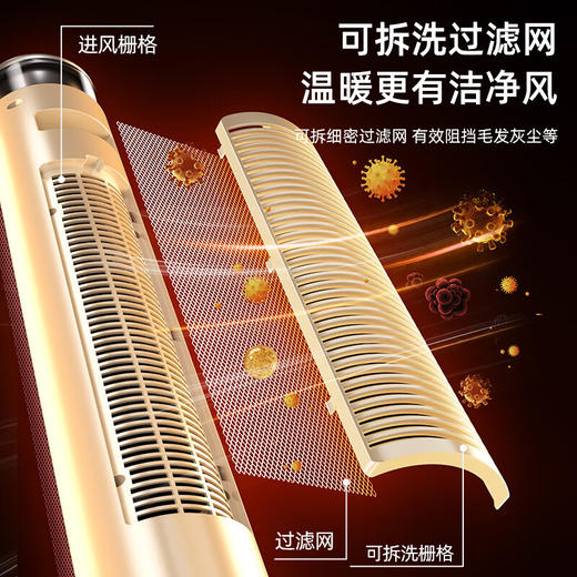 海尔（Haier）取暖器S2261A石墨烯暖风机火焰视觉电暖器卧室客厅家用电暖气大面积升温热风机立式遥控定时小太阳 顶配火焰石墨烯加湿款HNF-S2261AH 商品图2