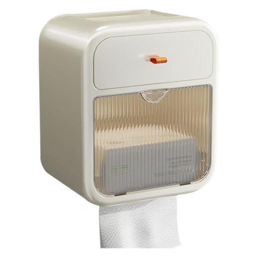 【简约不简单❗️多功能卫生间厕纸盒】加宽容量出纸，轻松好抽取，壁挂收纳/随取随用/拒绝卡纸，厕所纸巾盒抽纸盒卫生纸置物架，卷纸防水壁挂式免打孔L 商品图4