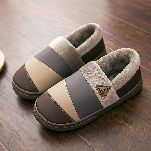 冬季【利达妮棉鞋男】防水外穿 保暖室内家居防滑 特大码50-51男士棉拖鞋  商品图5