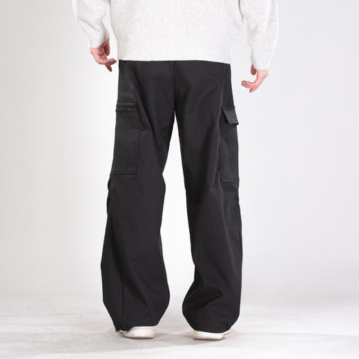 DRONKOO 2025 半松紧腰左拉链右袋盖复合中厚工装长裤 商品图4
