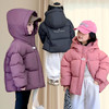 冬季韩版面包服儿童羽绒棉服男童女童加厚保暖连帽棉袄纯色外套 商品缩略图0