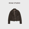 ROMISTUDIO进口羊皮革重擦色洗水复古翻领宽松皮夹克 RWCWWG5579 商品缩略图1