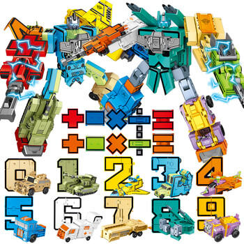 糖米 TEMI儿童数字变形玩具机器人金刚合体汽车玩具男孩节日生日礼物 商品图1