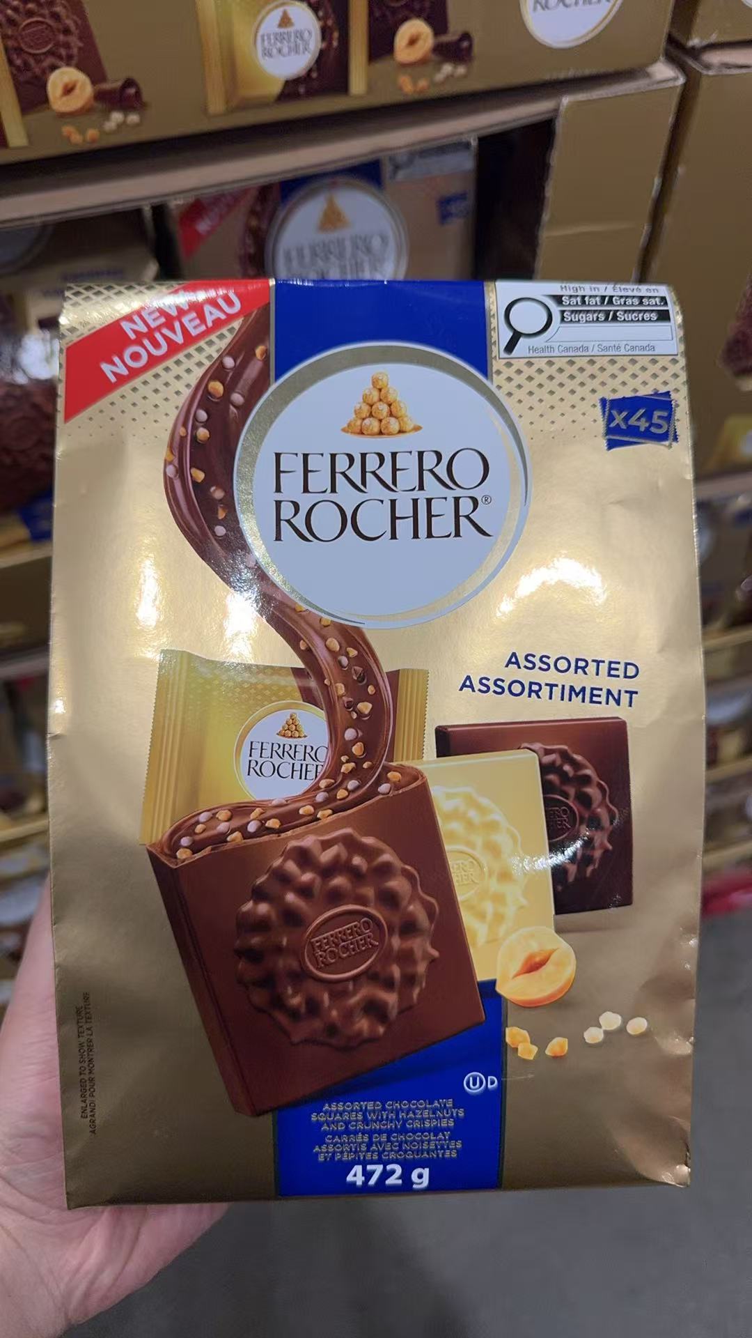 FERRERO 费列罗 巧克力榛子脆 什锦巧克力45块 472g 温哥华直邮