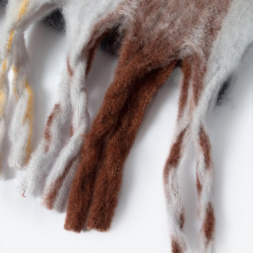 【严选】诗凡黎绵羊毛格子氛围感围巾2025冬新款韩系百搭保暖披肩情侣围脖7GA3BW0131 商品图4