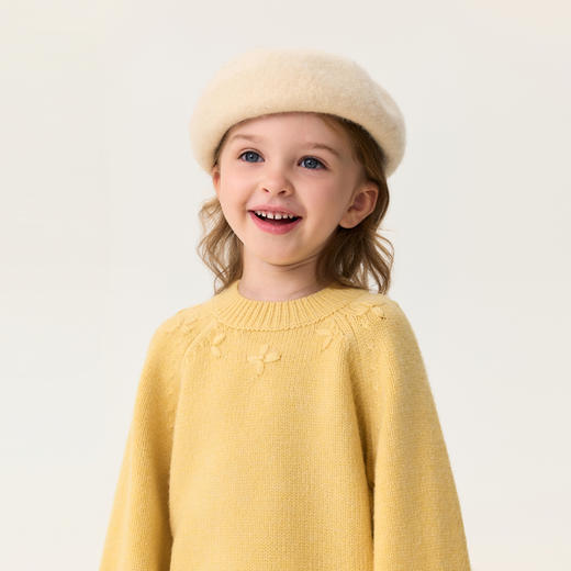 马克珍妮女童立体花朵温暖针织毛衣2025年秋冬新款551869 商品图3