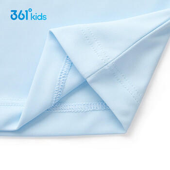 361°【2件装】儿童短袖夏男女童速干透气弹力短T 蓝/白160 商品图4