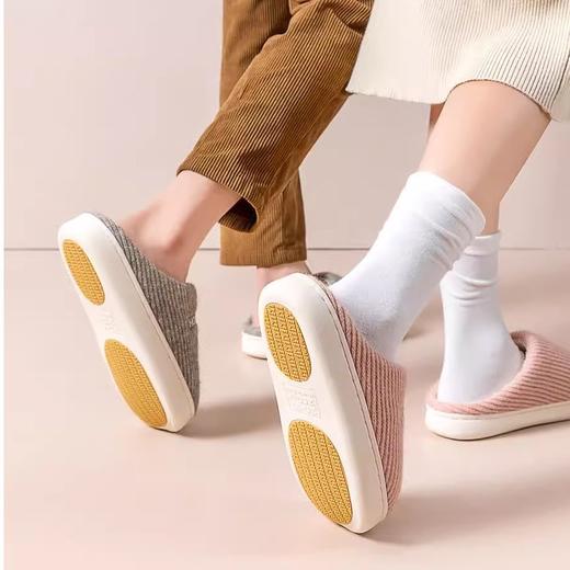 防滑棉拖鞋女款秋冬季2025新款家居室内厚底保暖毛毛拖鞋男士冬天 商品图2