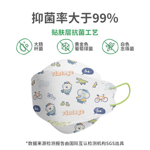 【绿鼻子】儿童口罩盲盒 幼儿宝宝立体平面柳叶随机花色 商品图4