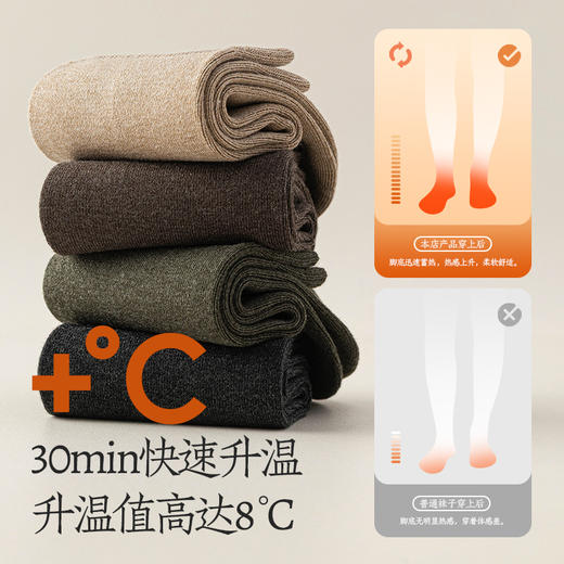 狂野橘子男女自发热袜/纯棉保暖袜 | 2025升级款 加厚保暖 透气舒适 秋冬百搭色系 商品图2