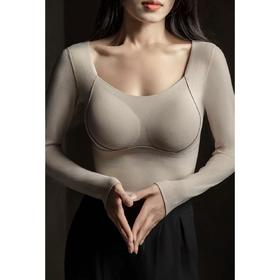 【石墨烯带胸垫保暖衣】双面磨毛触肤即暖 免穿Bra贴合身型 收副乳塑形美体