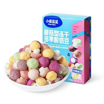小鹿蓝蓝蘑菇造型10种冻干水果酸奶豆18g6种口味宝宝零食溶豆入口易溶 商品图4