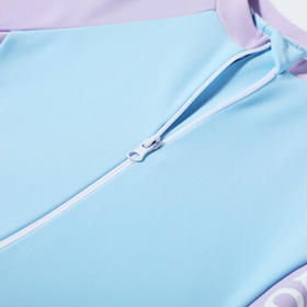 ASK JUNIOR【泡温泉】【含泳帽】女童泳衣夏清凉儿童休闲连体式泳裙 蓝紫色