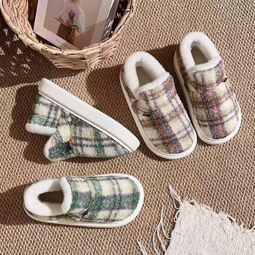 新款新品代发秋冬季新款包跟棉鞋女居家外穿保暖厚底加绒情侣棉拖鞋男 商品图1