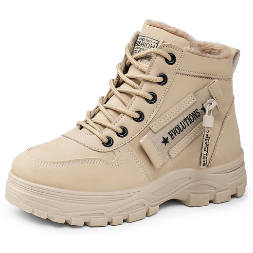 冬季雪地靴鞋子女款保暖加绒加厚棉鞋韩版系带中筒厚底棉靴 商品图4