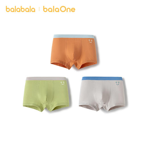【balaOne】巴拉巴拉宝宝内裤平角纯棉儿童四角短裤男亲肤三条装 商品图2