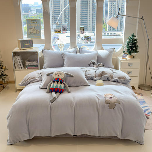 【新升级不掉毛秘密】冬季海獭绒贴布绣四件套 蓄热保暖锁温 商品图4