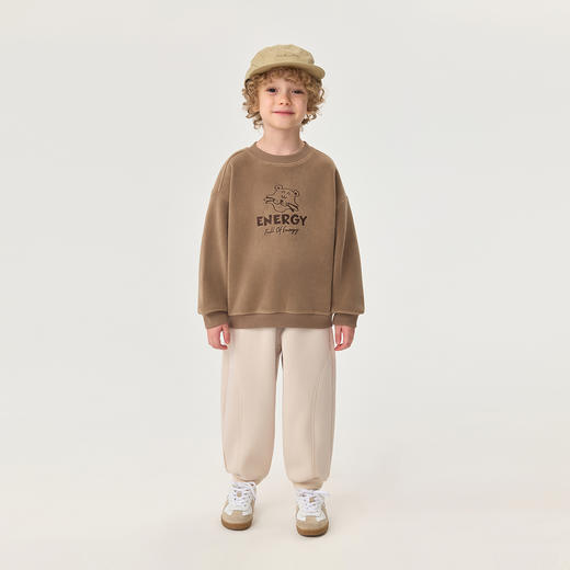 【奥利绒】马克珍妮男童趣味动物园双面绒卫衣2025秋冬新款551369 商品图2