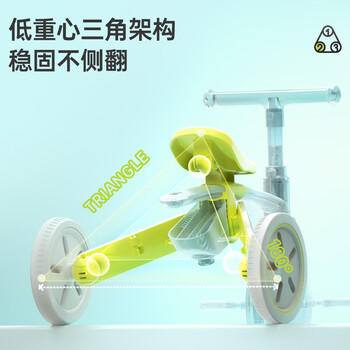 酷骑儿童三轮车K3脚踏车1-4岁遛娃神器可折叠手推车1车5用周岁礼物 商品图6