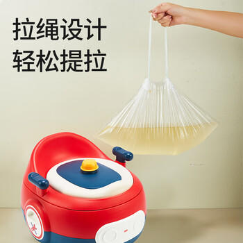 日康（rikang）儿童马桶 1-3-6岁坐便器便盆+垃圾袋*3 PU软垫三合一功能 红色 商品图6