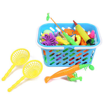 爸爸妈妈钓鱼玩具钓鱼池早教启智磁性装水钓鱼台充气床儿童玩具捞鱼玩具 商品图3