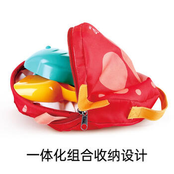 Hape(德国)宝宝大号加厚沙滩玩具挖沙玩水挖土便携折叠沙桶套装E4093 商品图5