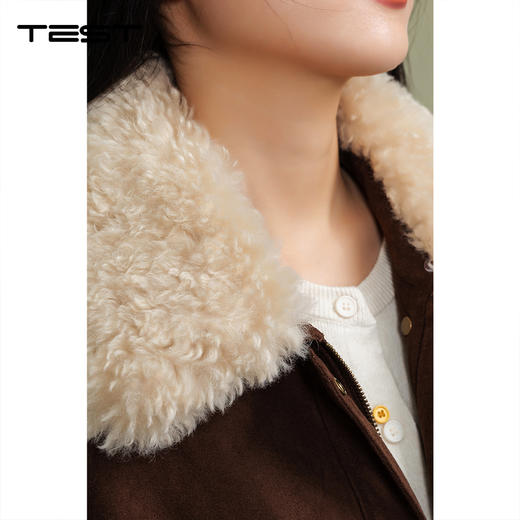 冬上新甜酷风必备棕色短款保暖时髦夹克2254102 商品图6