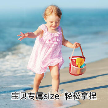 Hape(德国)宝宝大号加厚沙滩玩具挖沙玩水挖土便携折叠沙桶套装E4093 商品图3