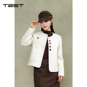 冬上新百搭气质纽扣精致双面呢外套2254052