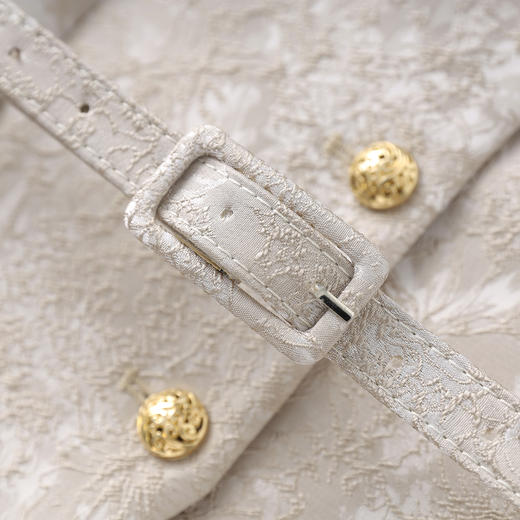 「高货wl」全新升级【铂金会员395/天猫529/差价134】(99540)洛诗琳2025秋冬重工浮雕提花西服高腰A字半身裙两件套女 商品图3