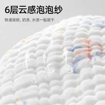 贝肽斯口水巾婴儿纱布小方巾新生儿宝宝洗脸巾儿童毛巾4层3条装 30*30cm 商品图1