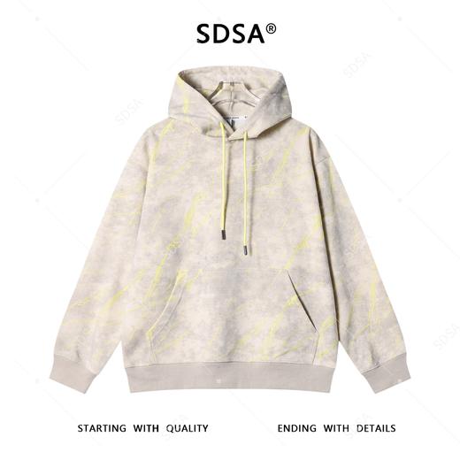 WY1174SDSA男士秋冬新款痞帅男装潮牌扎染割破抽绳连帽卫衣百搭时尚上衣 商品图1