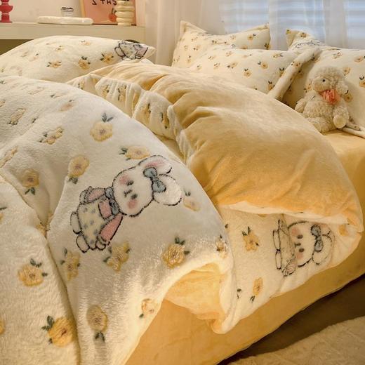 【加厚雪花绒牛奶绒四件套】床品保暖冬季加绒被套法兰绒床单三件套 商品图3