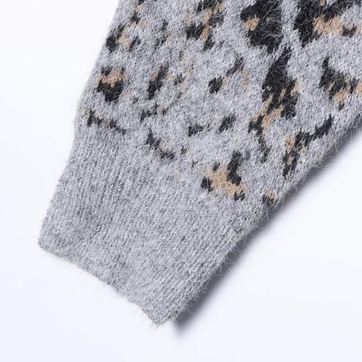 44143SDSA男士秋冬新款痞帅男装潮牌豹纹纽扣圆领开衫毛衣慵懒风针织衫 商品图4