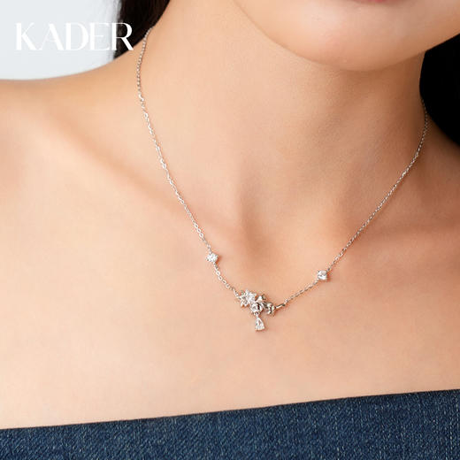 卡蒂罗KADER 摘星小猫项链 精致轻奢925银可爱灵动立体小猫 萌趣俏皮大方日常女友简约百搭时尚单品原创设计锁骨链 商品图4